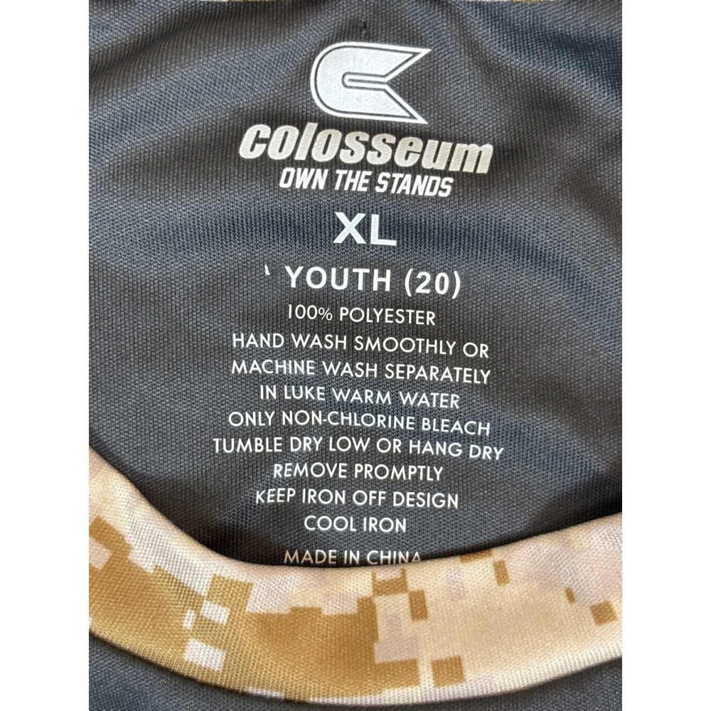 Colosseum Notre Dame Shirt Kids XL Grey Camo Long Sleeve ND Fighting Irish Tee - Picture 3 of 5